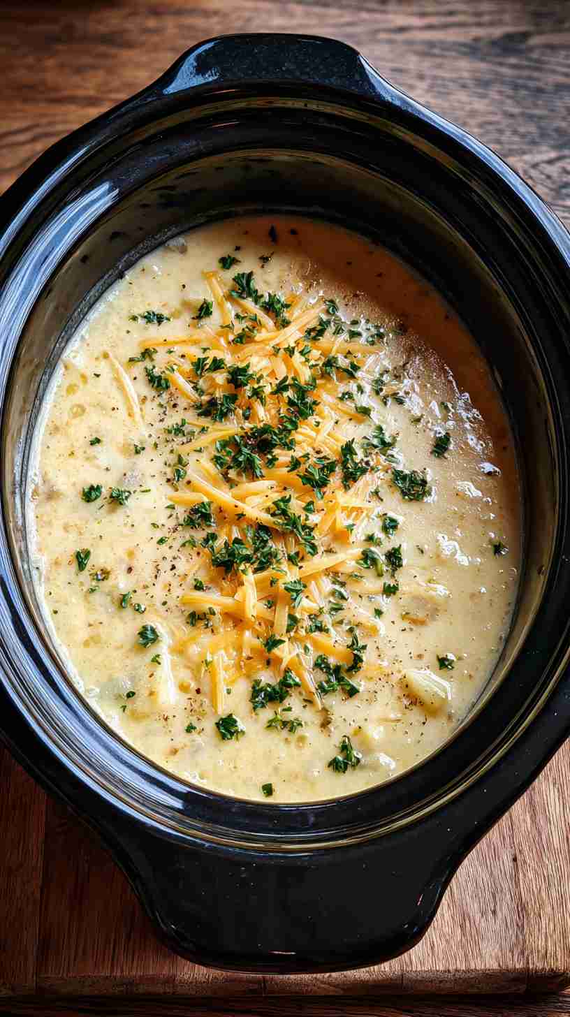 Slow-Cooked Crockpot Loaded Potato Soup