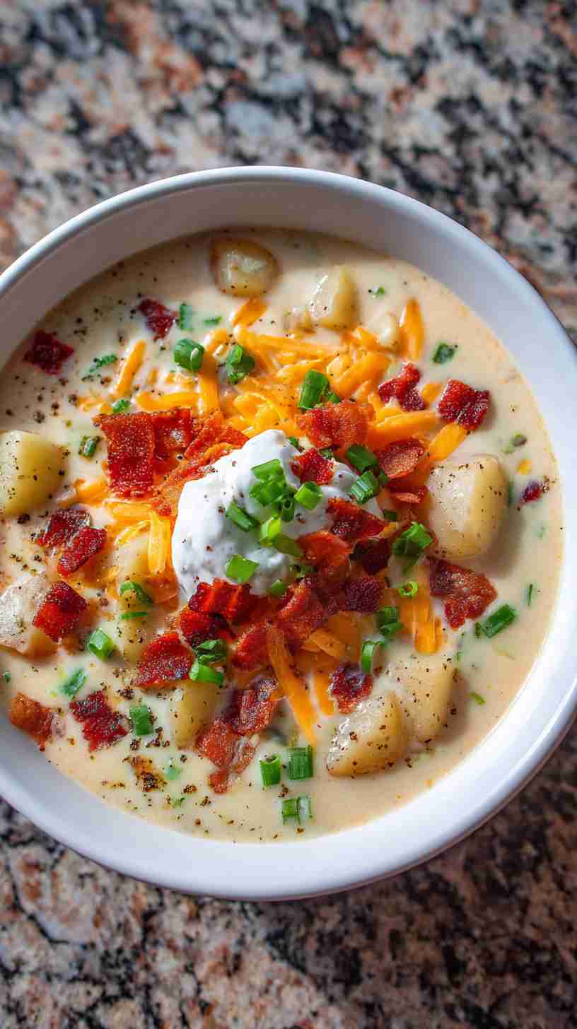 Slow-Cooked Crockpot Loaded Potato Soup