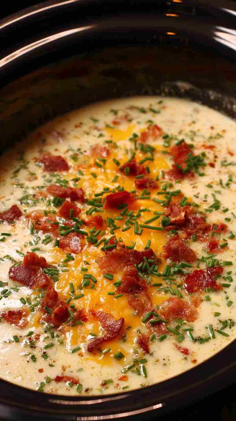 Slow-Cooked Crockpot Loaded Potato Soup