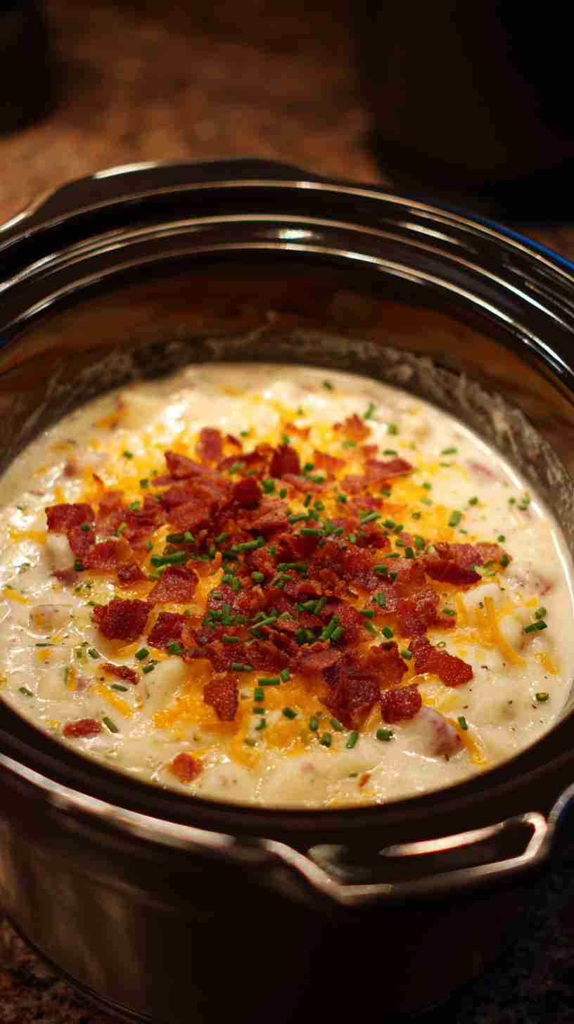 Slow-Cooked Crockpot Loaded Potato Soup