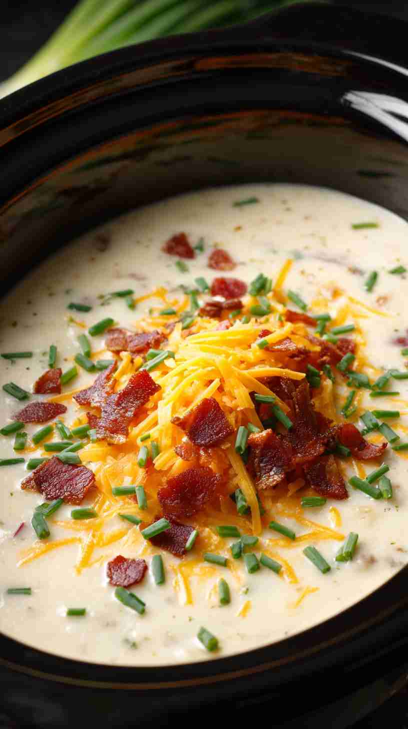Slow-Cooked Crockpot Loaded Potato Soup