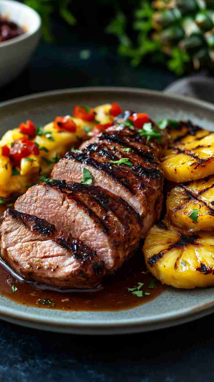 Slow Cooked Pork Tenderloin with Tangy Pineapple Sauce