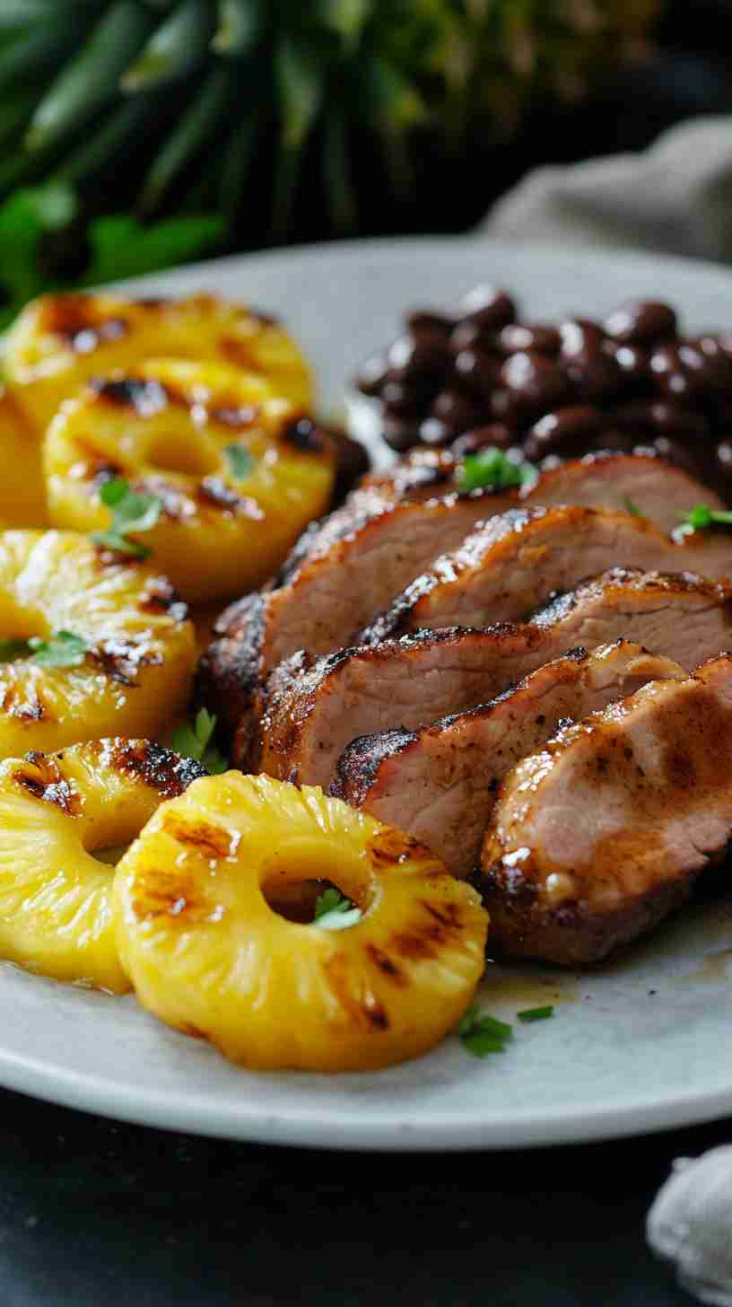Slow Cooked Pork Tenderloin with Tangy Pineapple Sauce