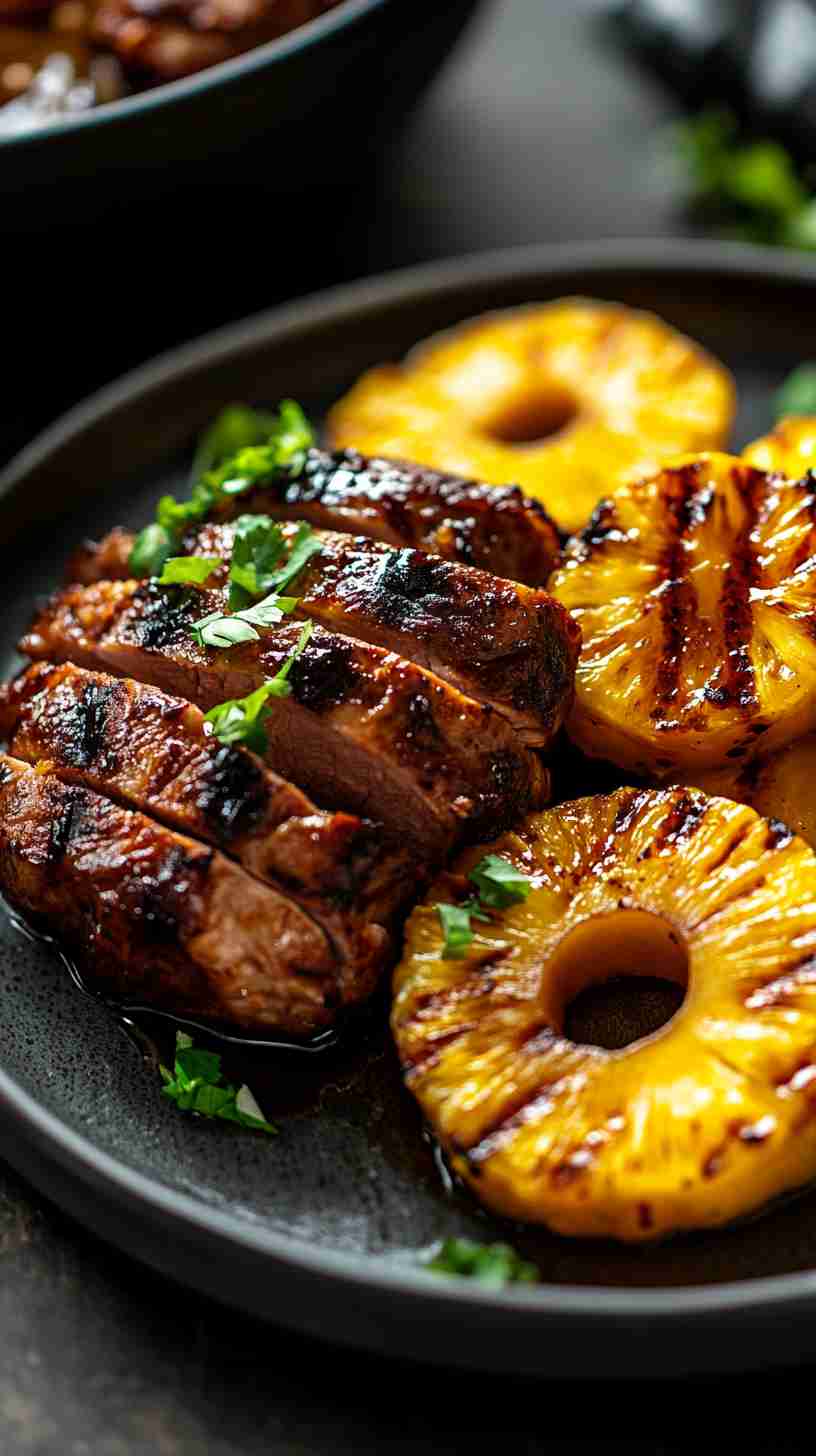 Slow Cooked Pork Tenderloin with Tangy Pineapple Sauce