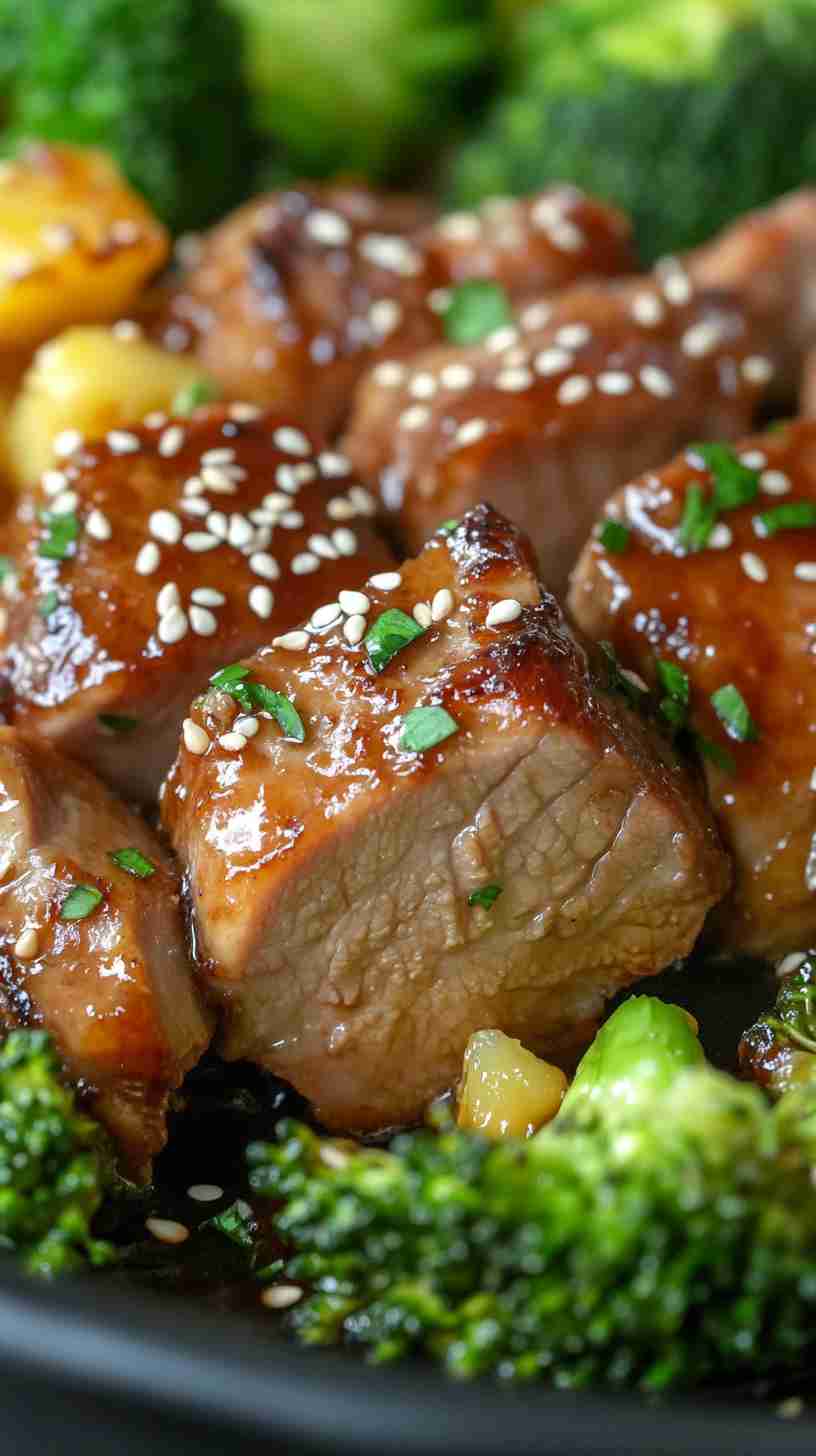 Slow Cooked Pork Tenderloin with Tangy Pineapple Sauce