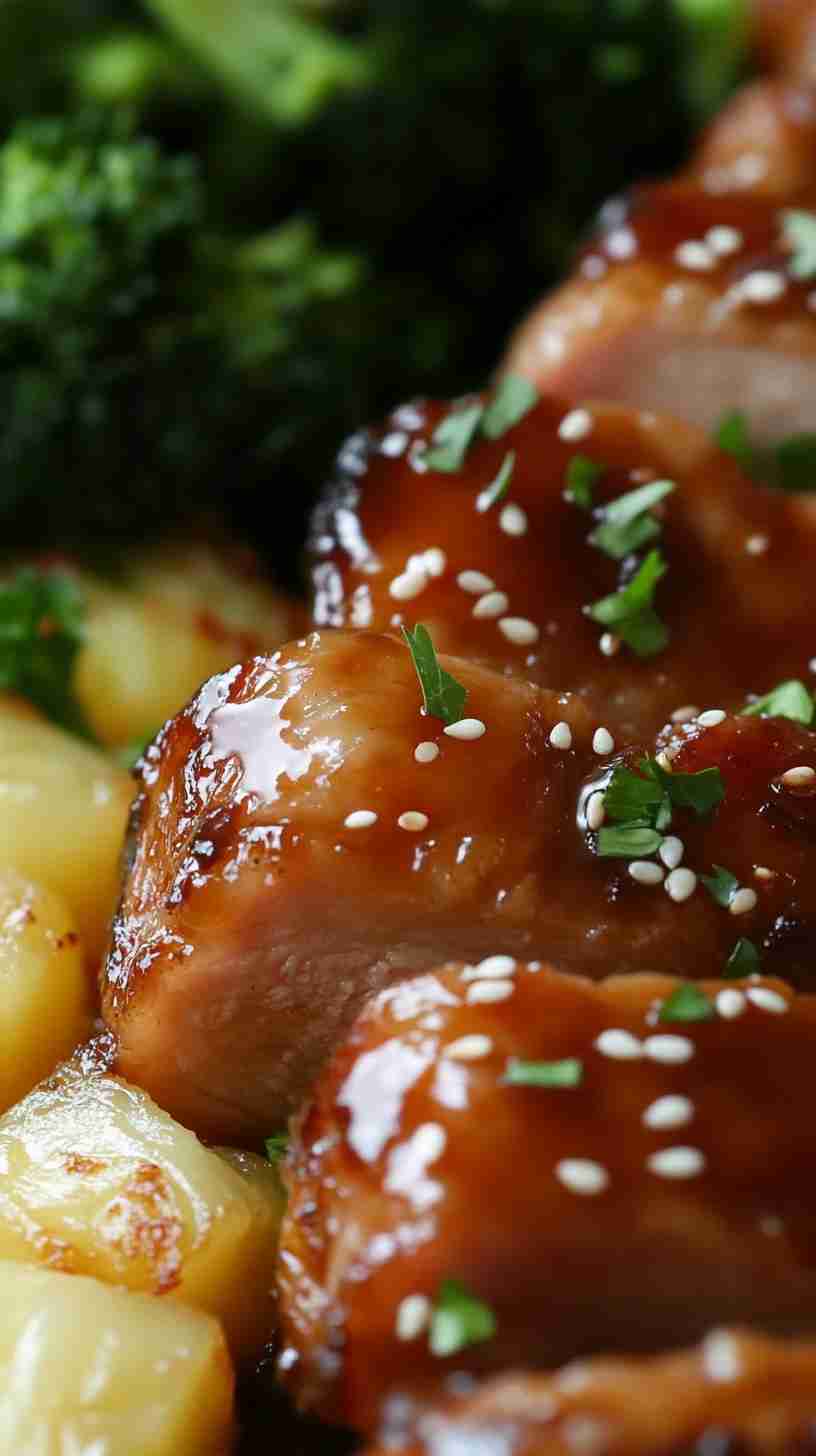 Slow Cooked Pork Tenderloin with Tangy Pineapple Sauce