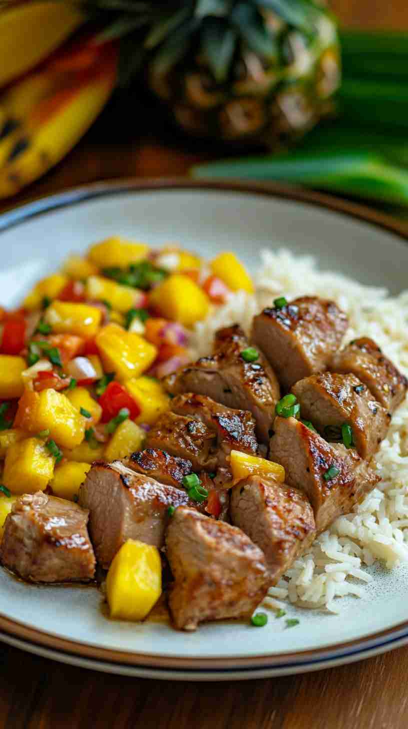 Slow Cooked Pork Tenderloin with Tangy Pineapple Sauce