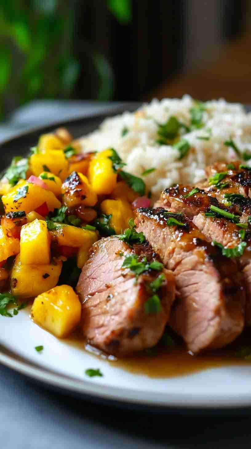 Slow Cooked Pork Tenderloin with Tangy Pineapple Sauce