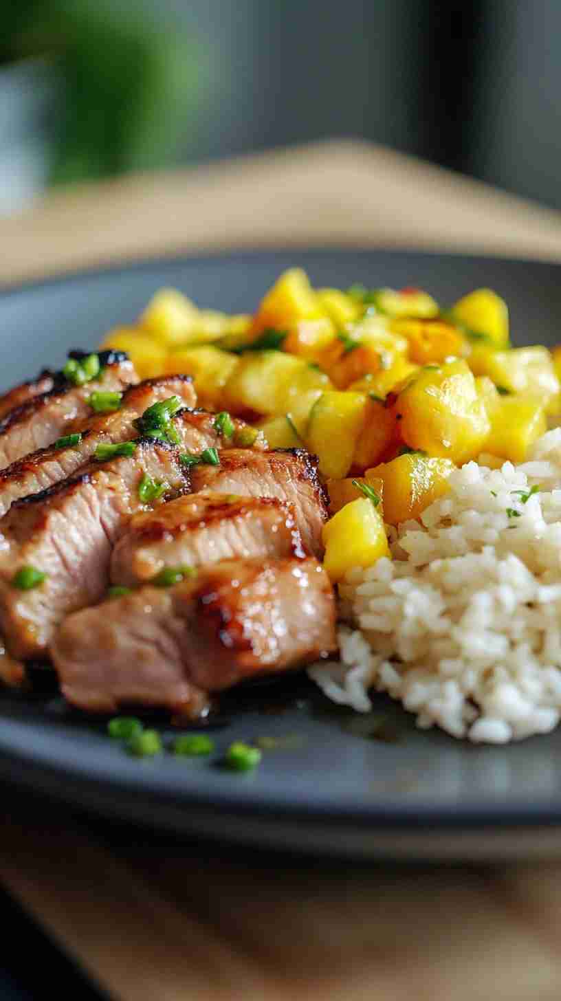 Slow Cooked Pork Tenderloin with Tangy Pineapple Sauce