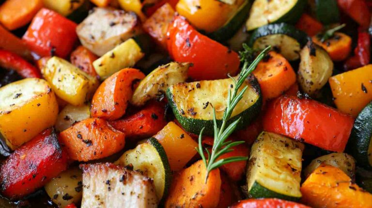 Slow Cooker Balsamic Pork Tenderloin with Roasted Veggies