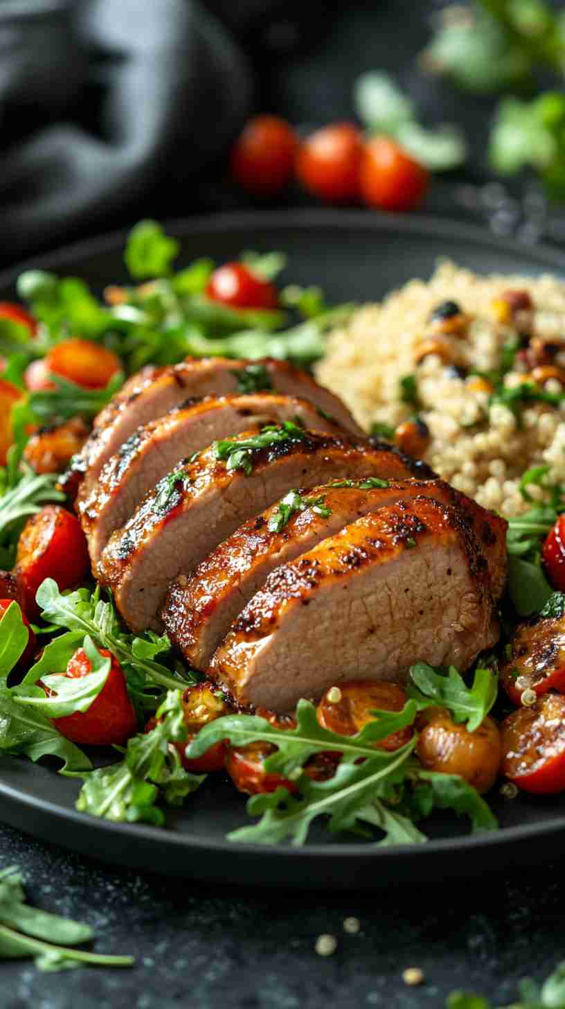 Slow Cooker Balsamic Pork Tenderloin with Roasted Veggies
