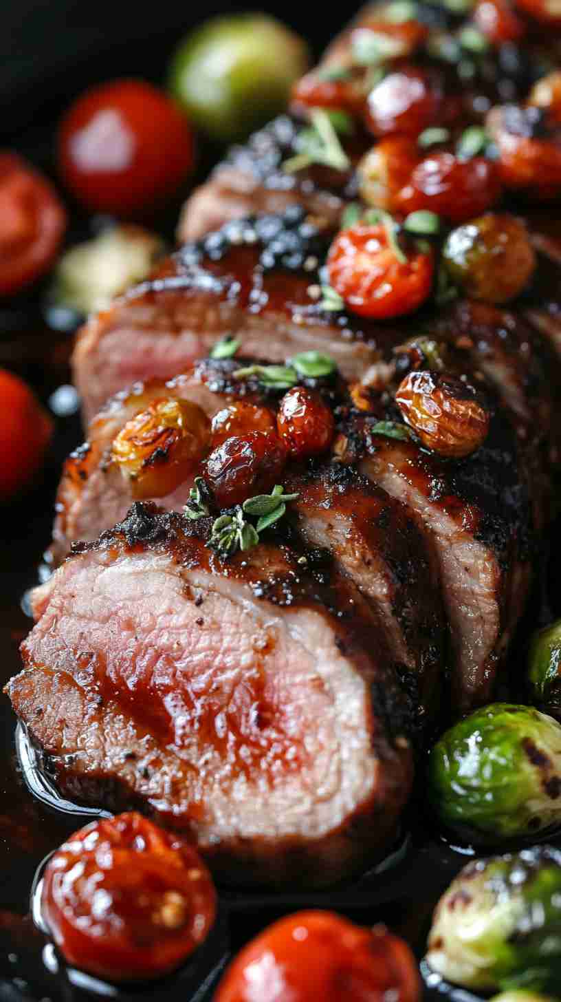 Slow Cooker Balsamic Pork Tenderloin with Roasted Veggies