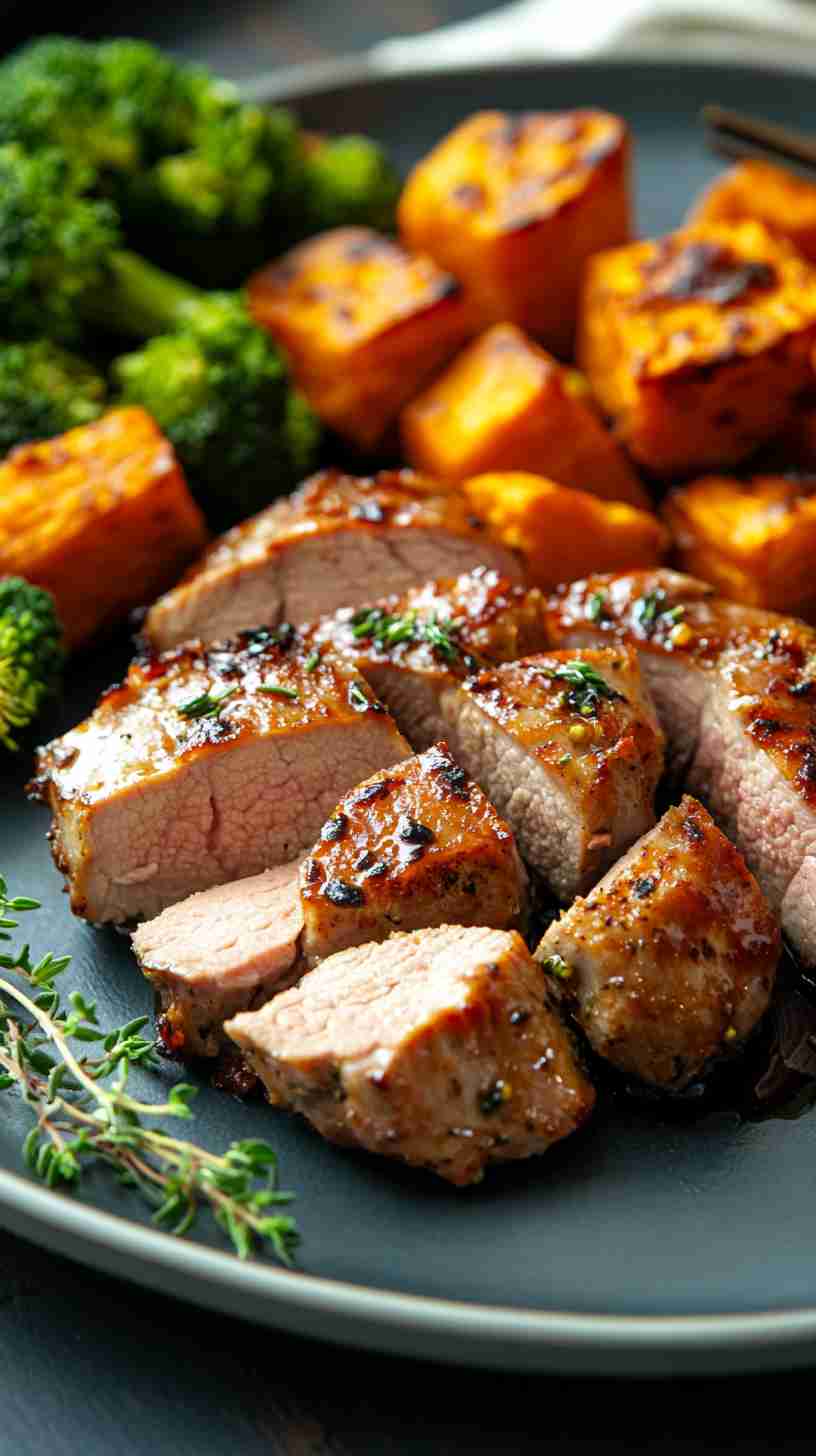 Slow Cooker Balsamic Pork Tenderloin with Roasted Veggies