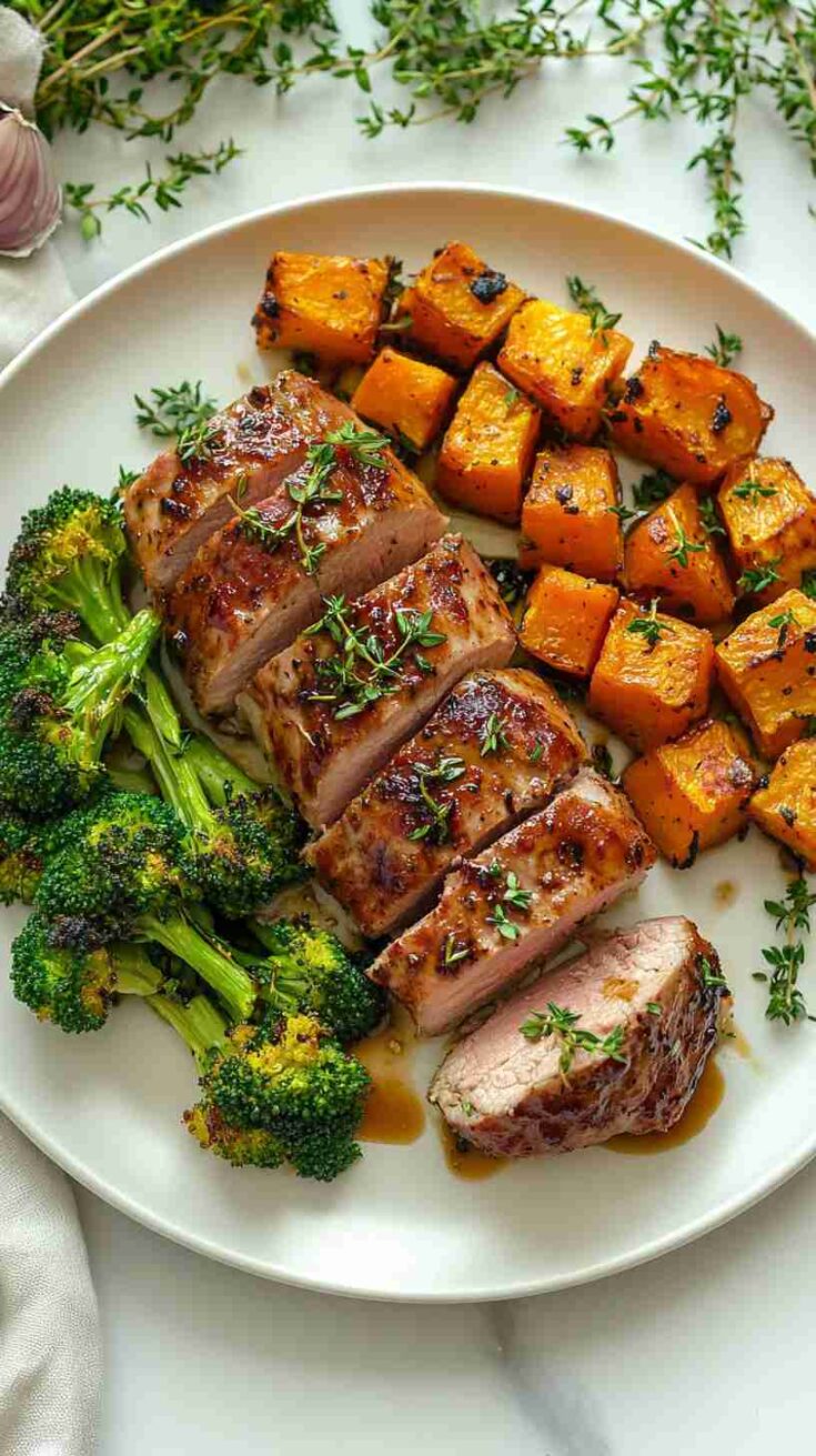 Slow Cooker Balsamic Pork Tenderloin with Roasted Veggies