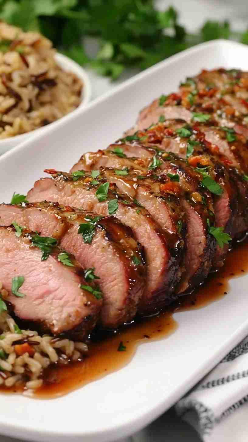 Slow Cooker Maple Dijon Glazed Pork Tenderloin