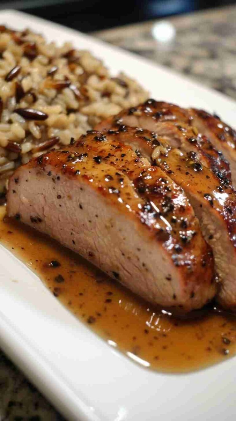 Slow Cooker Maple Dijon Glazed Pork Tenderloin