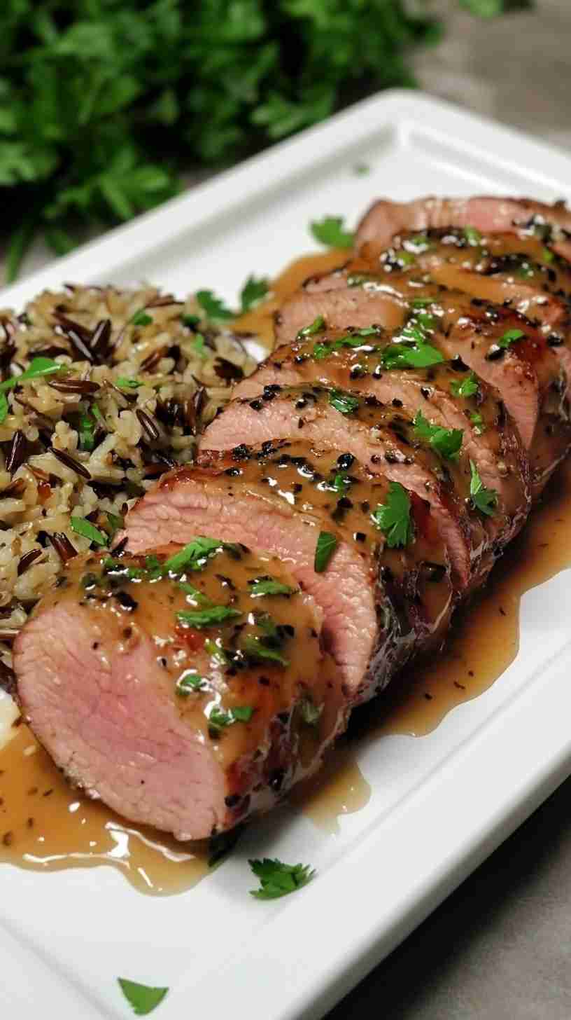 Slow Cooker Maple Dijon Glazed Pork Tenderloin