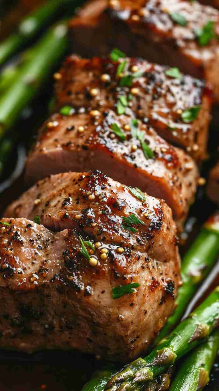 Slow Cooker Maple Dijon Glazed Pork Tenderloin