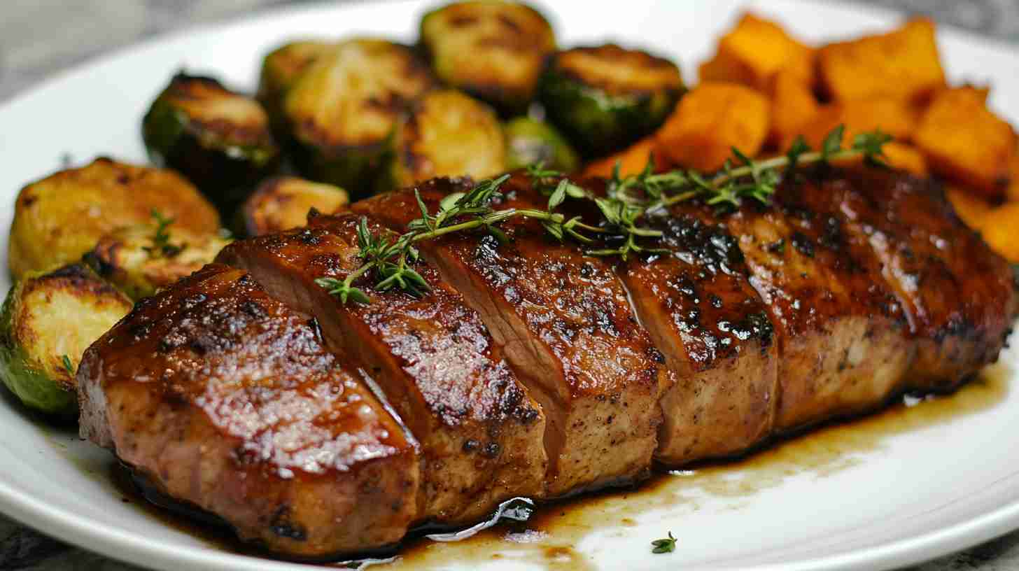 Slow Cooker Maple Dijon Glazed Pork Tenderloin
