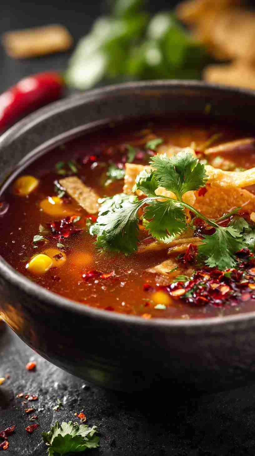 Spicy Crockpot Chicken Tortilla Soup