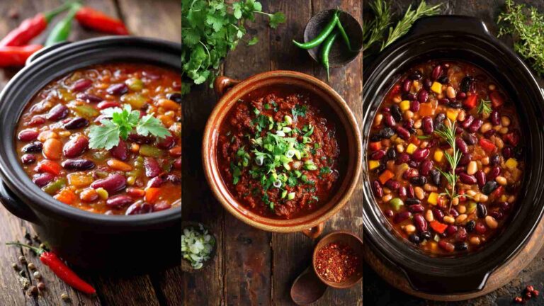 Vegetarian Crockpot Three-Bean Chili