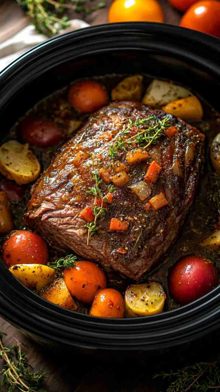 Tender Slow-Cooked Arm Roast with Veggies