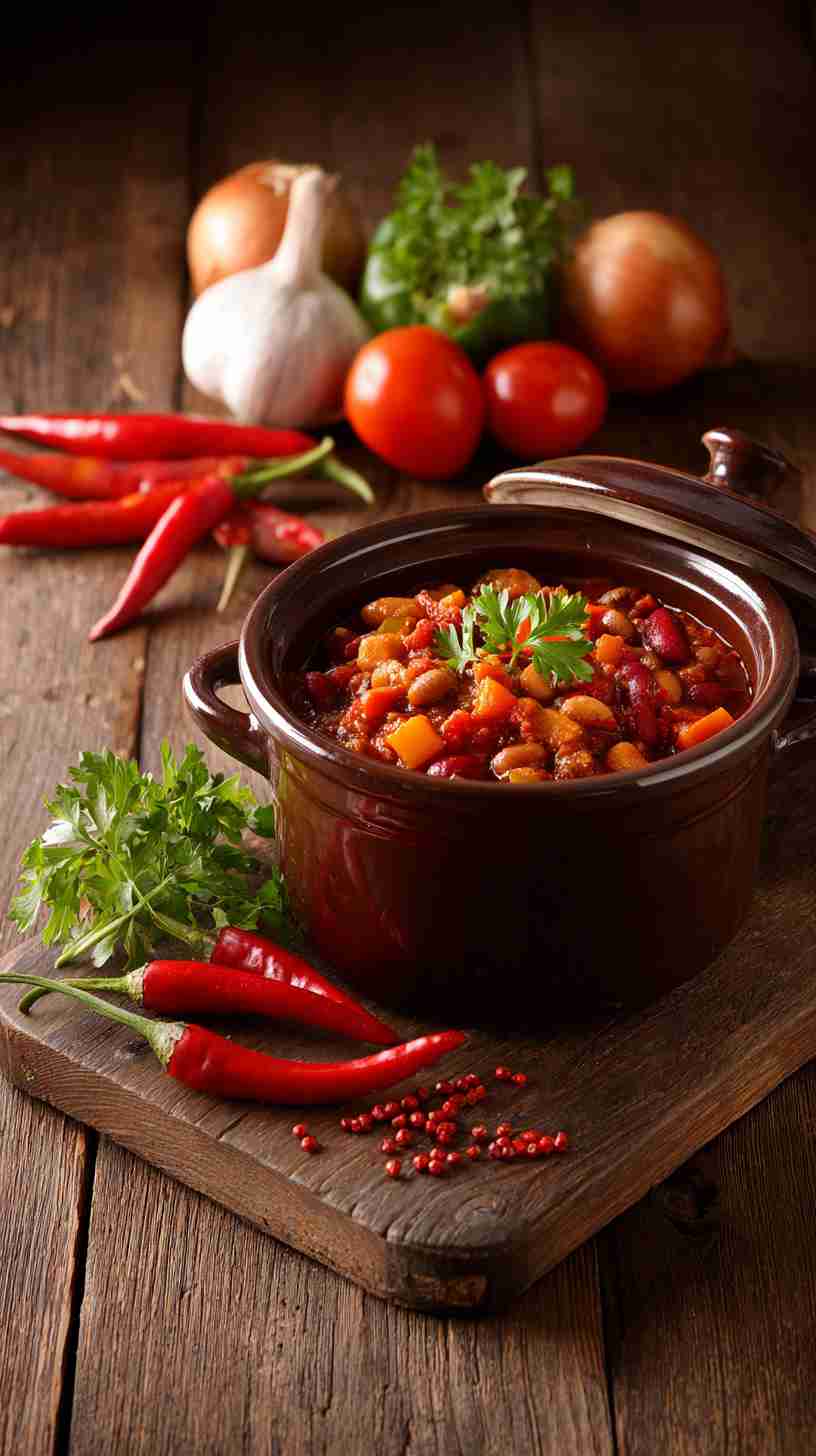 Vegetarian Crockpot Three-Bean Chili