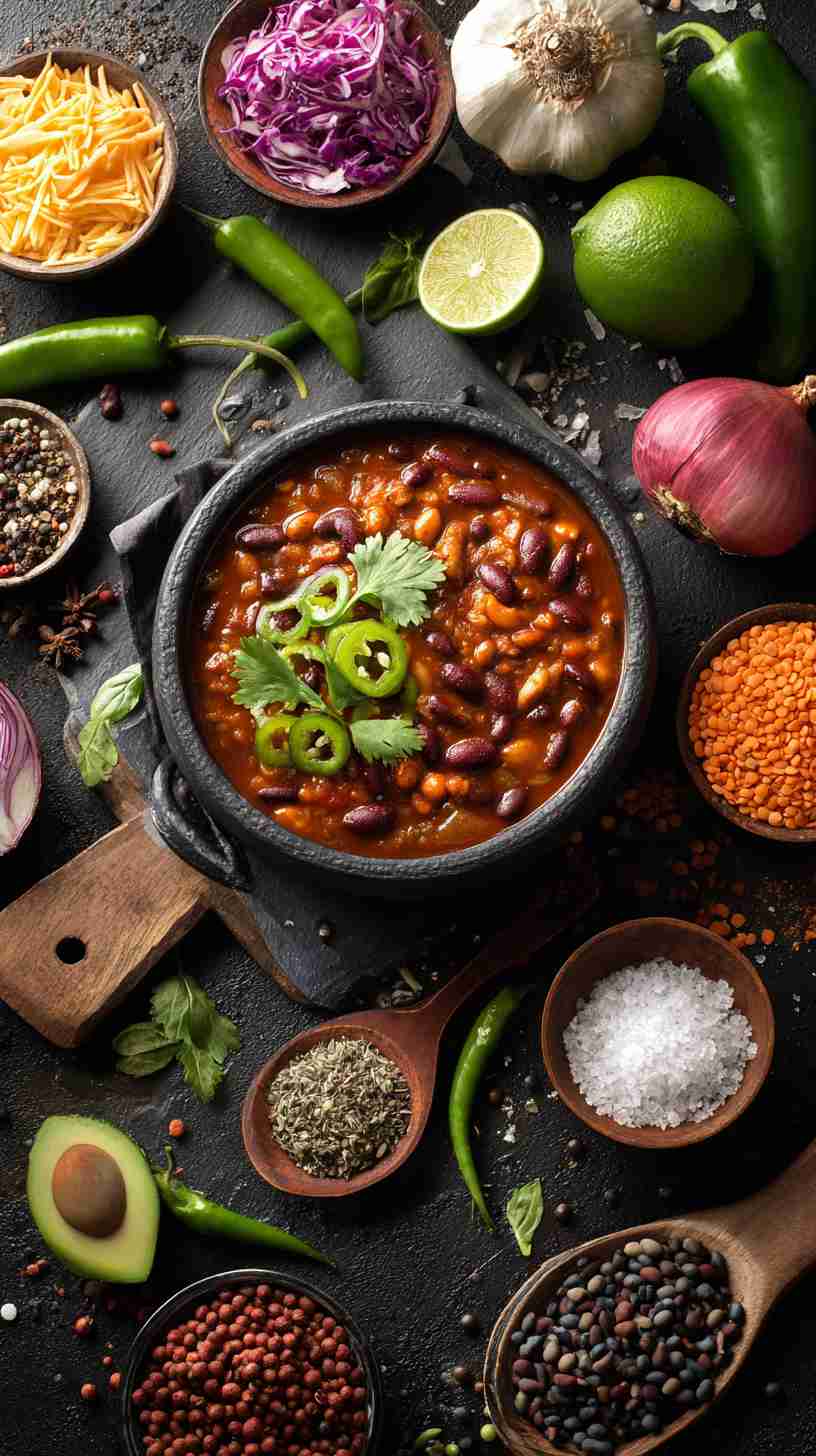 Vegetarian Crockpot Three-Bean Chili