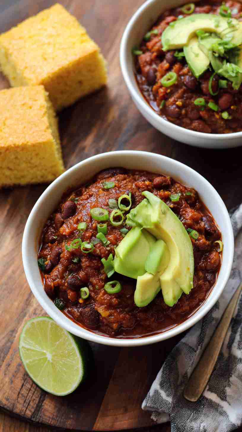 Vegetarian Crockpot Three-Bean Chili
