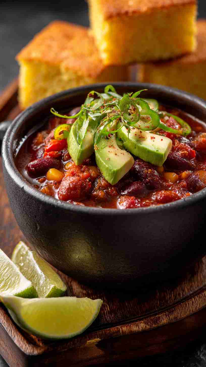 Vegetarian Crockpot Three-Bean Chili
