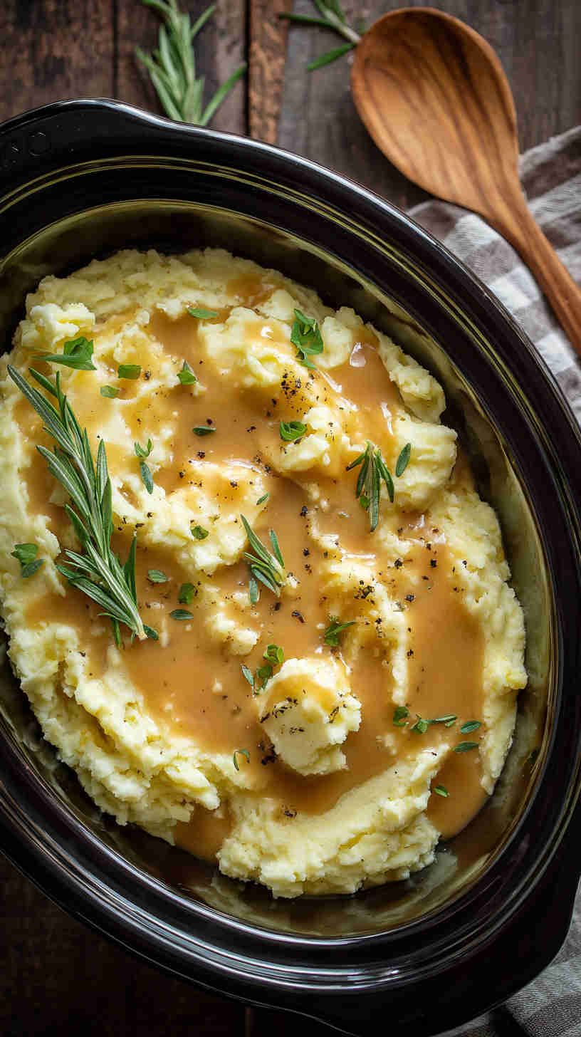 Crockpot Mashed Potatoes and Gravy