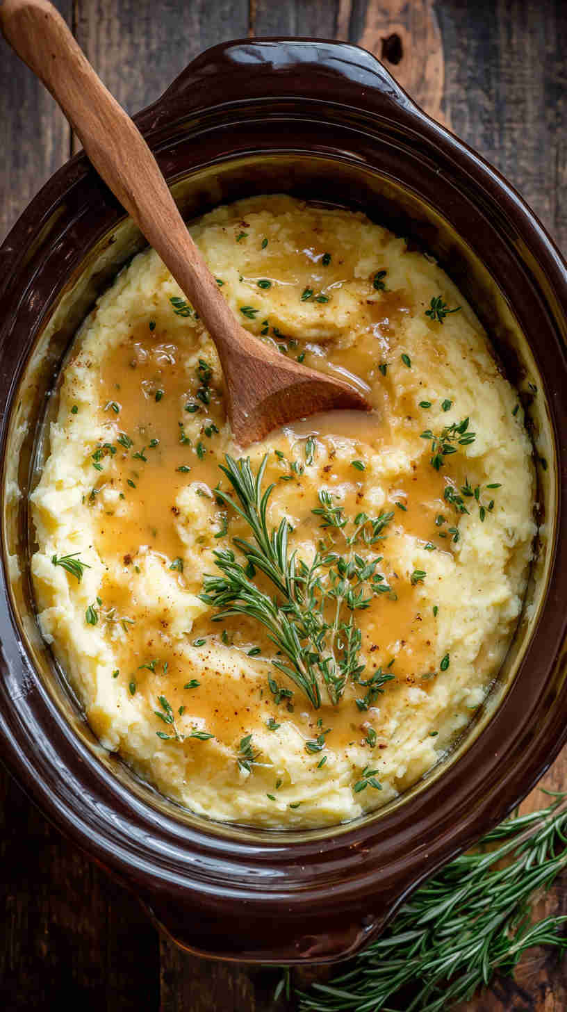Crockpot Mashed Potatoes and Gravy