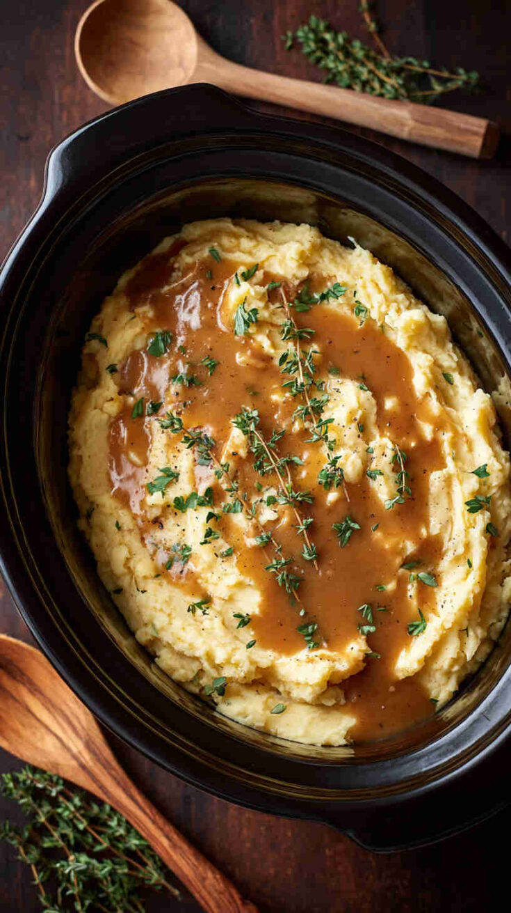 Crockpot Mashed Potatoes and Gravy