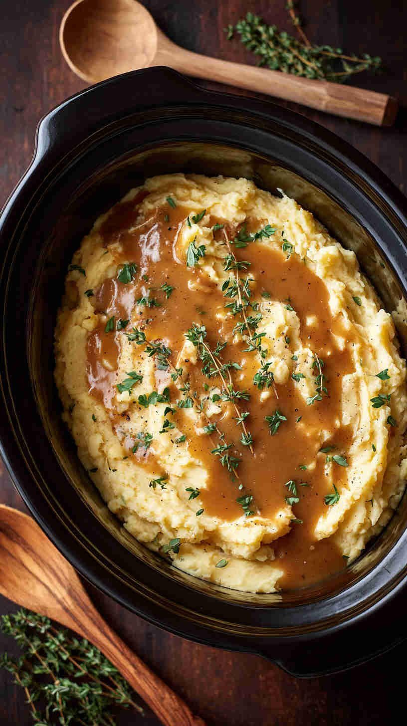 Crockpot Mashed Potatoes and Gravy