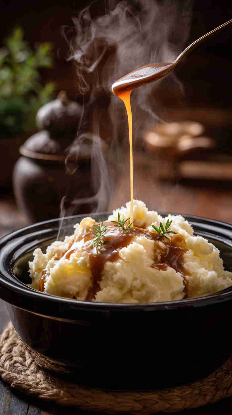 Crockpot Mashed Potatoes and Gravy