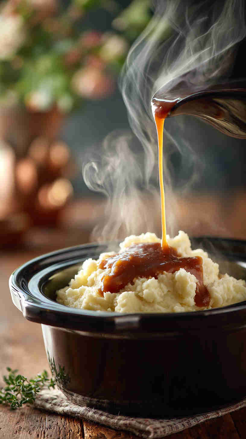 Crockpot Mashed Potatoes and Gravy