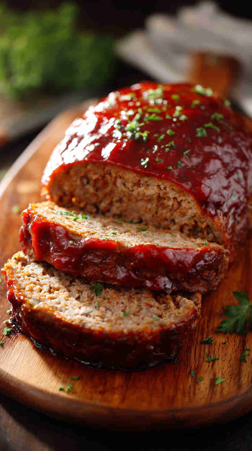 Crockpot Meatloaf with Tomato Glaze