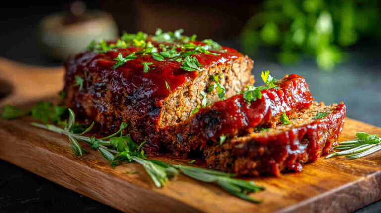 Crockpot Meatloaf with Tomato Glaze
