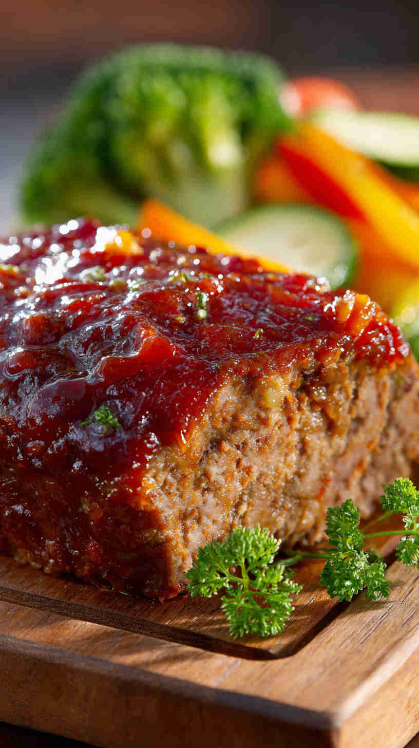 Crockpot Meatloaf with Tomato Glaze