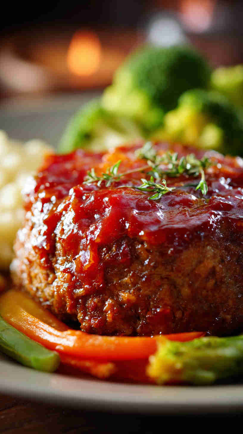 Crockpot Meatloaf with Tomato Glaze