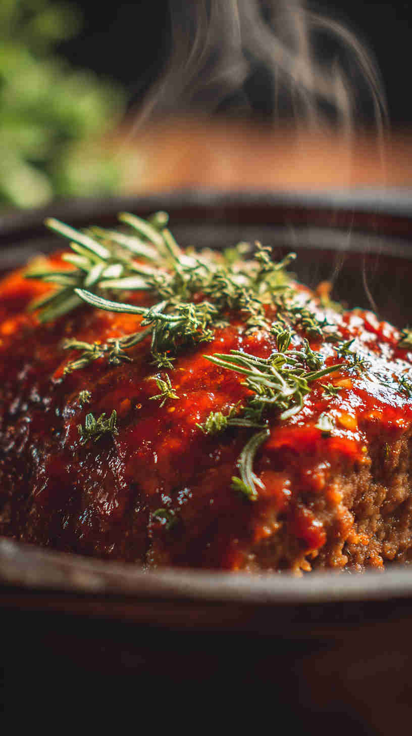 Crockpot Meatloaf with Tomato Glaze