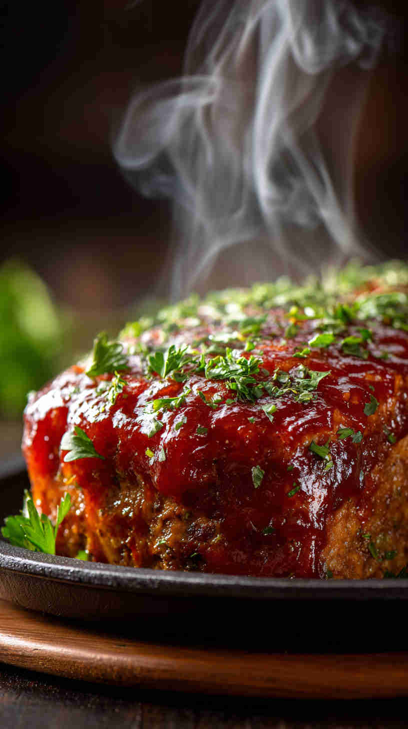 Crockpot Meatloaf with Tomato Glaze