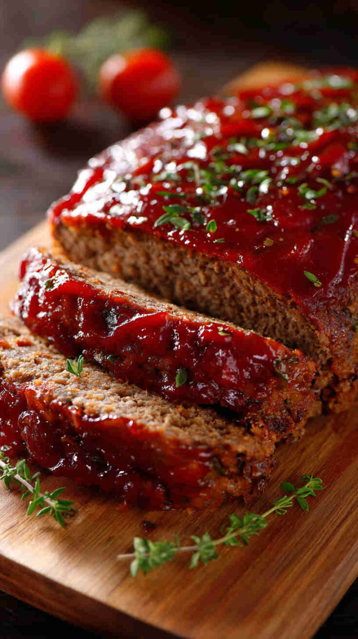 Crockpot Meatloaf with Tomato Glaze
