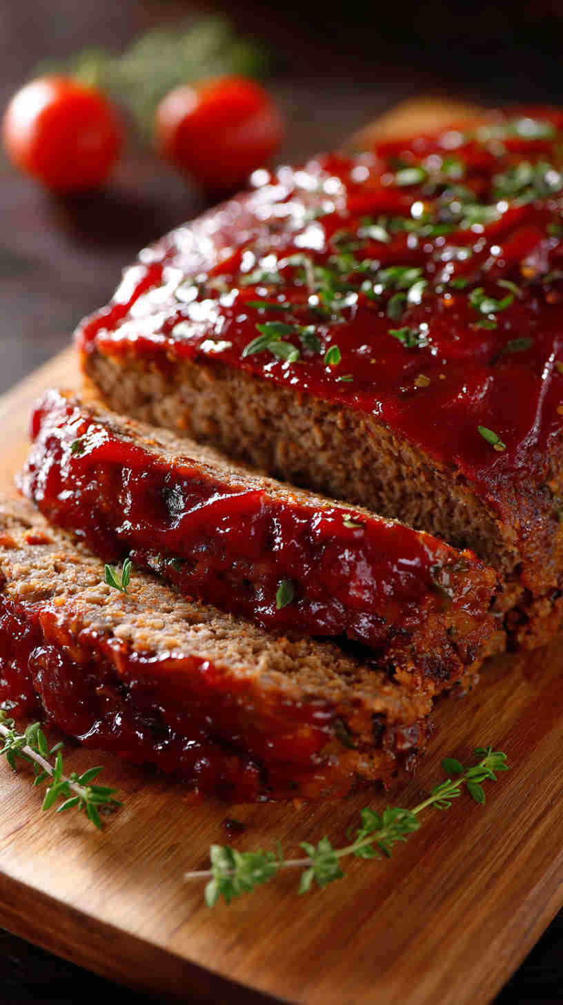 Crockpot Meatloaf with Tomato Glaze
