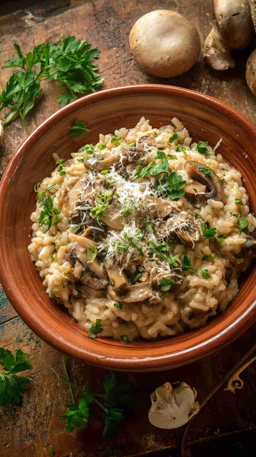 Crockpot Mushroom Risotto
