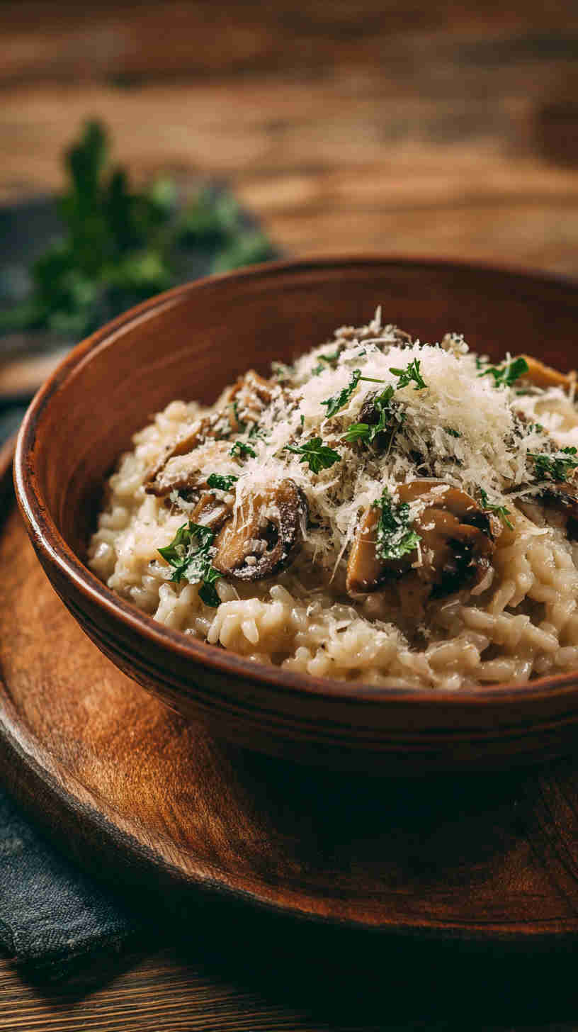 Crockpot Mushroom Risotto