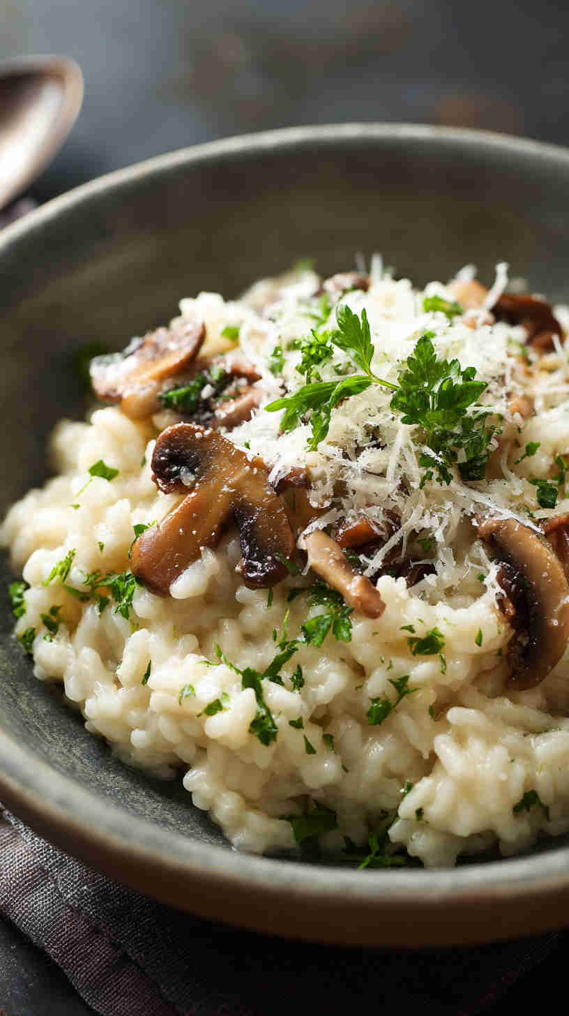 Crockpot Mushroom Risotto