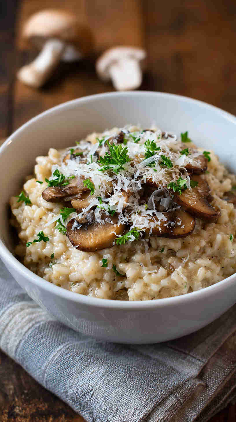 Crockpot Mushroom Risotto