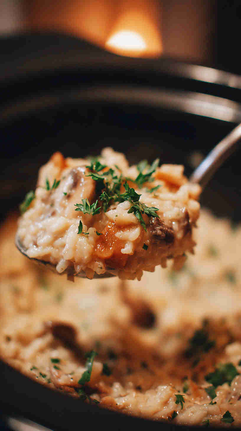 Crockpot Mushroom Risotto
