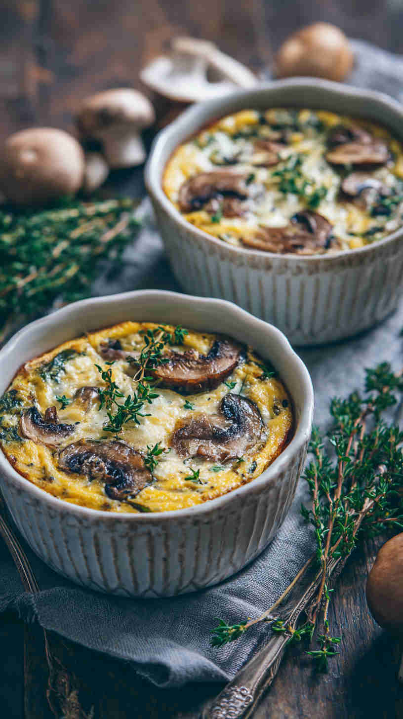 Crockpot Mushroom and Swiss Breakfast Casserole